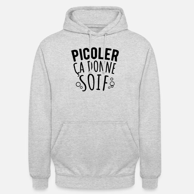 Picoler ça donne soif - Sweat-shirt à capuche unisexe - gris clair chiné
