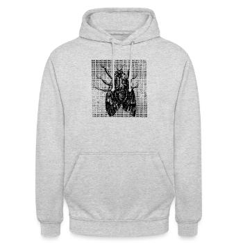 Bit moth - Unisex Hoodie - light heather grey - Front - Alina (178cm) & Michal (187cm)