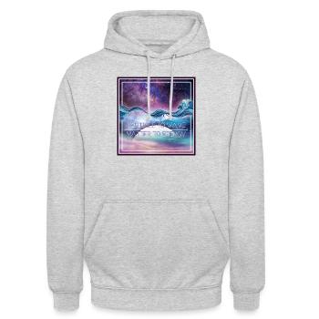 Univers - particule à onde / matière à énergie - Sweat-shirt à capuche unisexe - gris clair chiné - Devant - Alina (178cm) & Michal (187cm)