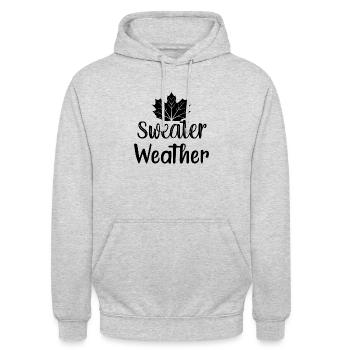 Pull Météo - Sweat-shirt à capuche unisexe - gris clair chiné - Devant - Alina (178cm) & Michal (187cm)