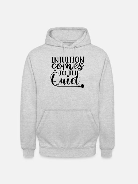 L’intuition vient - Sweat-shirt à capuche unisexe - gris clair chiné