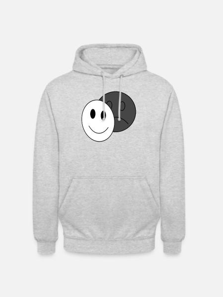 Happy mask of depression - Unisex Hoodie - light heather grey