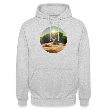 Emerging Buck - Unisex Hoodie - Hellgrau meliert - Vorne - Alina (178cm) & Michal (187cm)