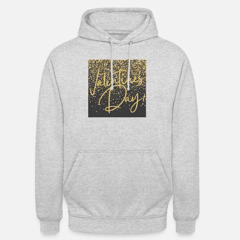 Saint-Valentin,Saint-Valentin - Sweat-shirt à capuche unisexe - gris clair chiné
