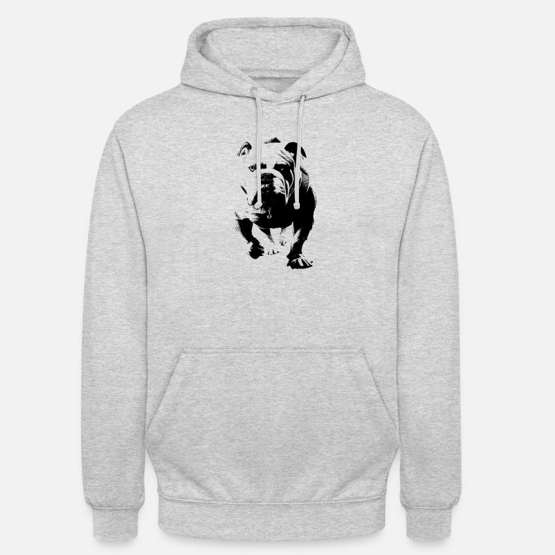 Chien avec sweat à capuche - Sweat-shirt à capuche unisexe - gris clair chiné
