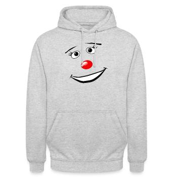 Laughing Face Comic Style Carnival Costume - Unisex Hoodie - light heather grey - Front - Alina (178cm) & Michal (187cm)