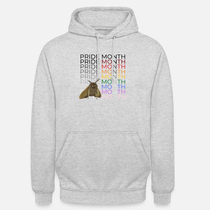 Pride Month Moth Meme - Sweat-shirt à capuche unisexe - gris clair chiné