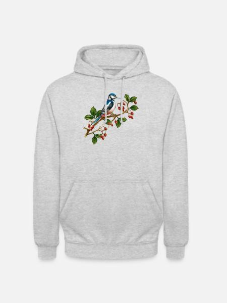Bunter Vogel - Unisex Hoodie - Hellgrau meliert