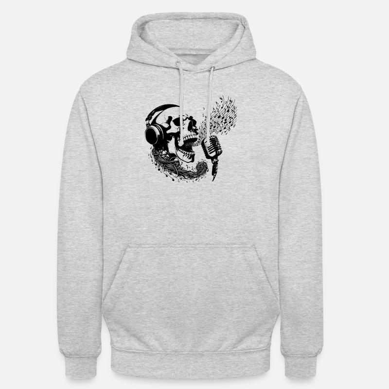 Vanitas Singing Skull - Heavy Metal - Sweat-shirt à capuche unisexe - gris clair chiné