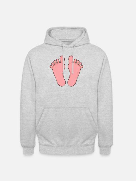 Bébé Pieds Fille Garçon - Sweat-shirt à capuche unisexe - gris clair chiné