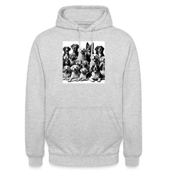 Canine Harmony (All friends here together) - Unisex Hoodie - light heather grey - Front - Alina (178cm) & Michal (187cm)