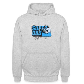 Super Dad - Unisex Hoodie - light heather grey - Front - Alina (178cm) & Michal (187cm)