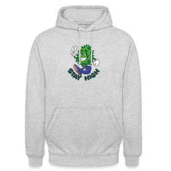Stay High Canabis Walking Mary Jane Stoned Weed - Unisex Hoodie - Hellgrau meliert - Vorne - Alina (178cm) & Michal (187cm)