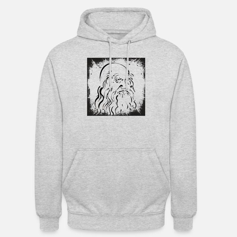 LEONARDO DA VINCI - Felpa con cappuccio unisex - grigio chiaro melange