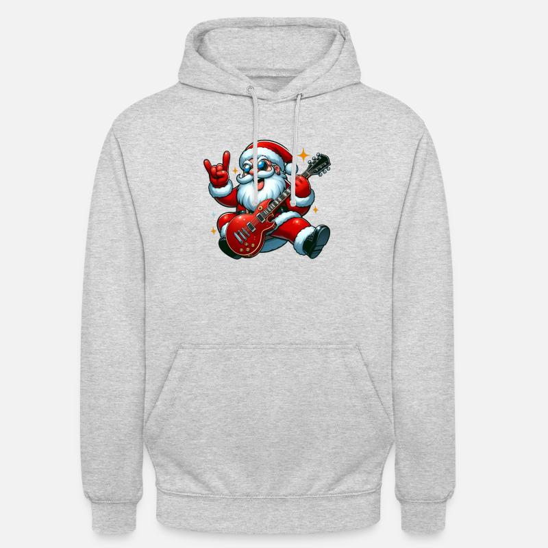 santa rock 7 - Sweat-shirt à capuche unisexe - gris clair chiné