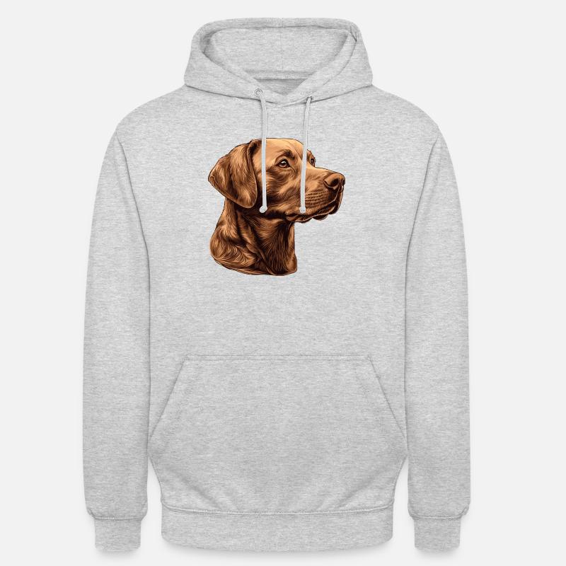 Labrador brun - Sweat-shirt à capuche unisexe - gris clair chiné