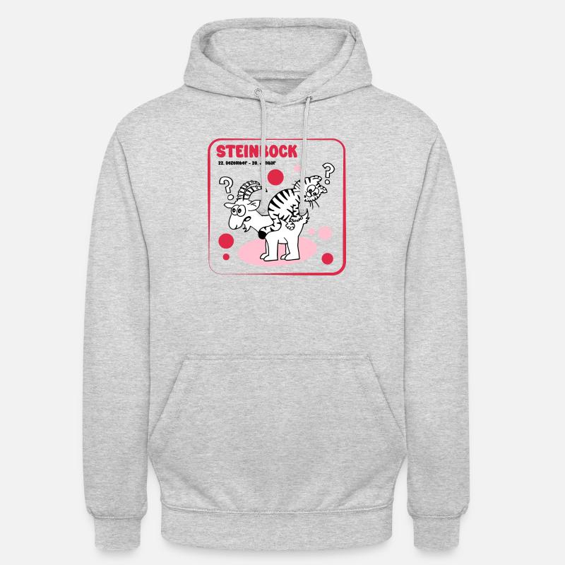 Sternzeichen Steinbock - Unisex Hoodie - Hellgrau meliert