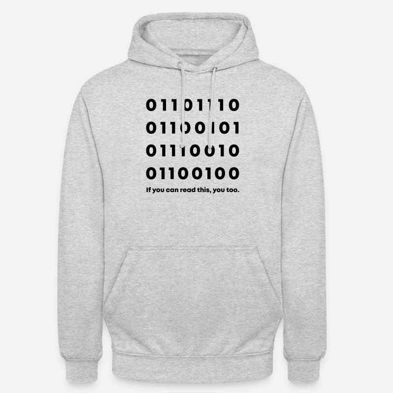 Binary Code Nerd - Unisex Hoodie - light heather grey