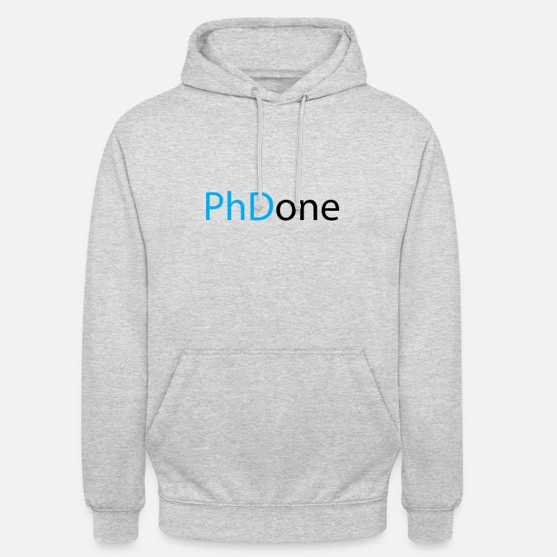 PhD Done Phd Final Cadeau - Sweat-shirt à capuche unisexe - gris clair chiné