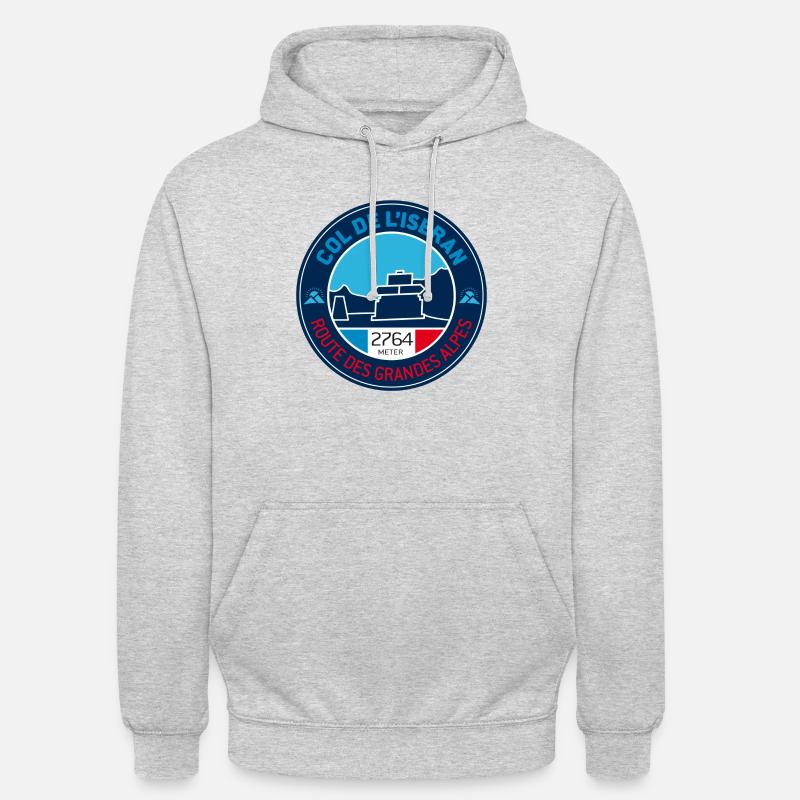 Col de l'Iseran 2 - Felpa con cappuccio unisex - grigio chiaro melange