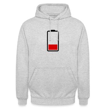 Battery Empty - Unisex Hoodie - light heather grey - Front - Alina (178cm) & Michal (187cm)