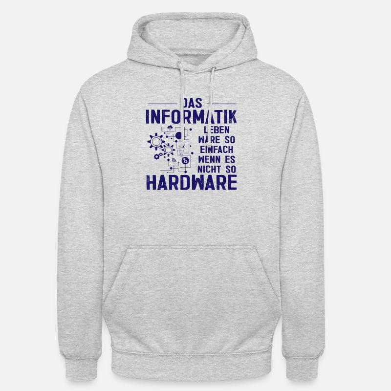 Informatik Hardware Programmierer Geschenk - Unisex Hoodie - Hellgrau meliert