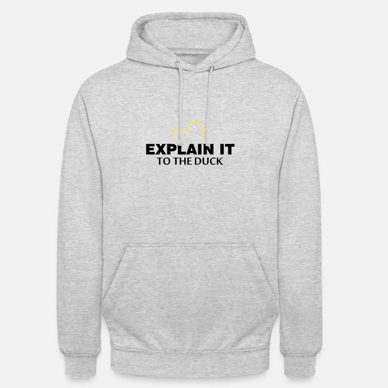 Explain it to the duck Nerd Programmierer Geschenk - Unisex Hoodie - Hellgrau meliert