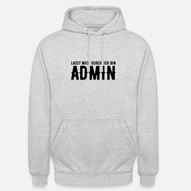 Lasst mich durch ich bin admin Geschenk Nerd - Unisex Hoodie - Hellgrau meliert