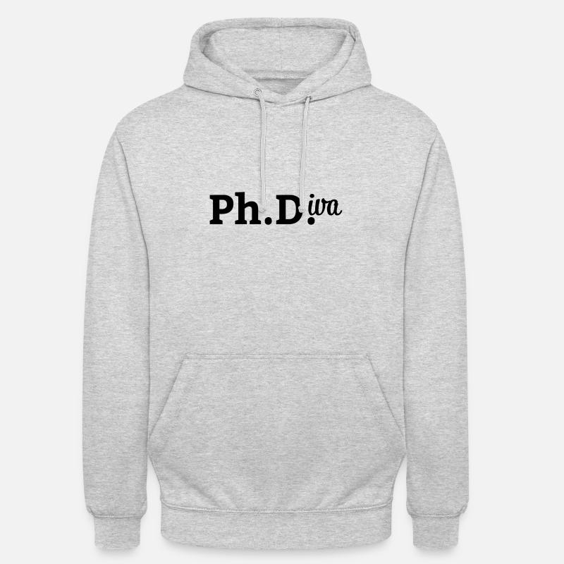 Phd diva docteur disant cadeau - Sweat-shirt à capuche unisexe - gris clair chiné