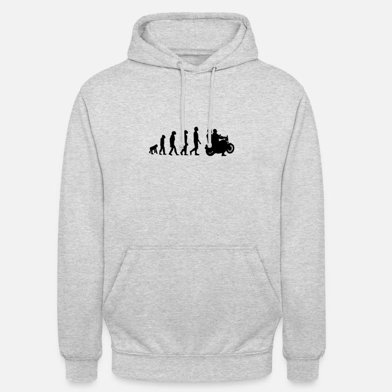 Scooter Cyclomoteur Cyclomoteur Moto Mokick Biker Evolution - Sweat-shirt à capuche unisexe - gris clair chiné