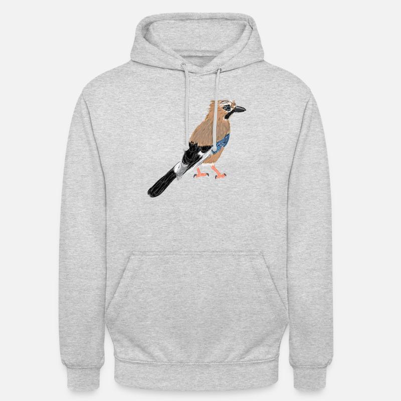 Geai eurasien I - Sweat-shirt à capuche unisexe - gris clair chiné