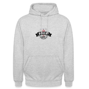 Robert Wort - Unisex Hoodie - Hellgrau meliert - Vorne - Alina (178cm) & Michal (187cm)