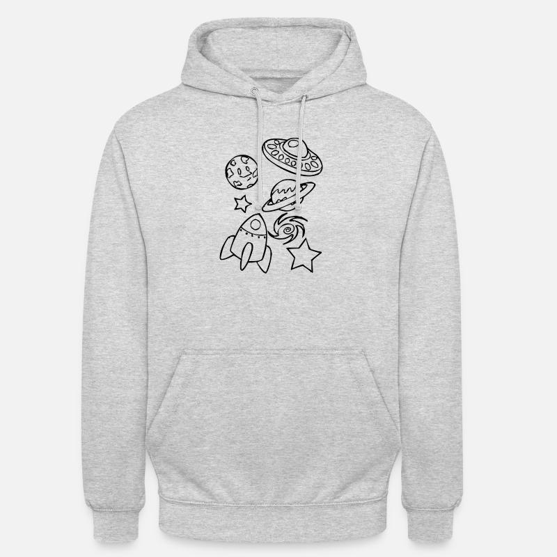 Conception de l'espace - Sweat-shirt à capuche unisexe - gris clair chiné