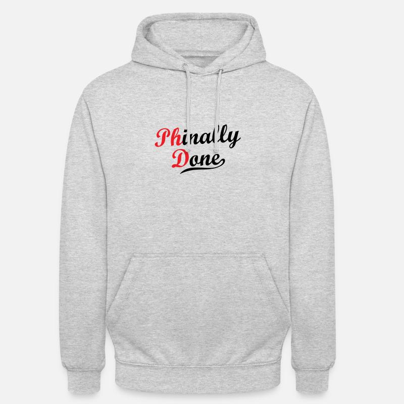Cadeau étudiant Phinally done - Sweat-shirt à capuche unisexe - gris clair chiné
