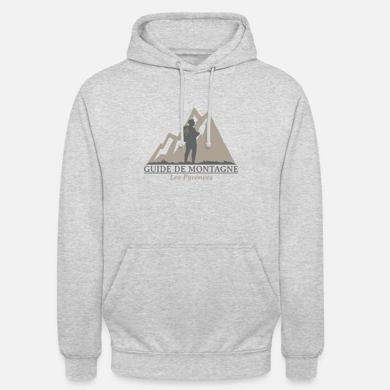 Guide de Montagne Pyrénées - Sweat-shirt à capuche unisexe - gris clair chiné