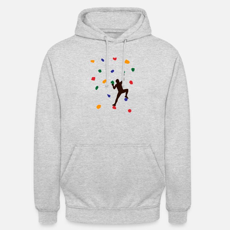 Klettern Geschenk Spruch Berg - Unisex Hoodie - Hellgrau meliert
