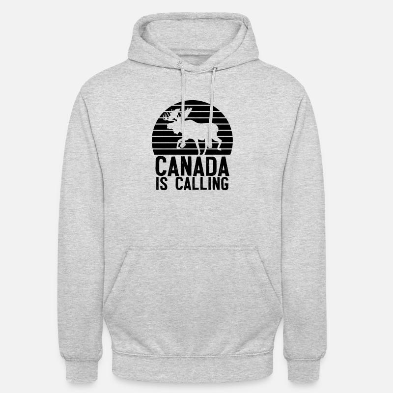 Canada is calling cadeau drapeau canadien - Sweat-shirt à capuche unisexe - gris clair chiné