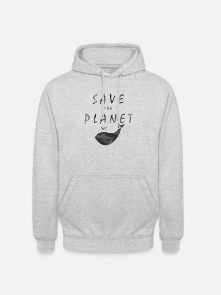 Save The Planet - Sweat-shirt à capuche unisexe - gris clair chiné