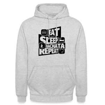 Bachata funny saying dance - Unisex Hoodie - light heather grey - Front - Alina (178cm) & Michal (187cm)
