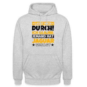 Jaguar - Unisex Hoodie - Hellgrau meliert - Vorne - Alina (178cm) & Michal (187cm)