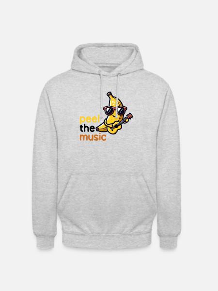 Peel the Groove: Kawaii Banana Guitarist - Unisex Hoodie - light heather grey