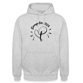 Firmpatin Firmung 2024 Patentante Godi Firmgodi 24 - Unisex Hoodie - Hellgrau meliert - Vorne - Alina (178cm) & Michal (187cm)