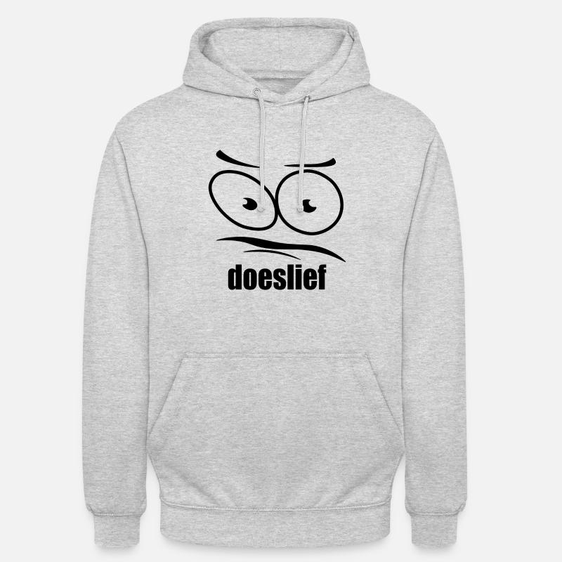 doeslief flehende Augen mit Fragezeichen-Blick - Unisex Hoodie - Hellgrau meliert