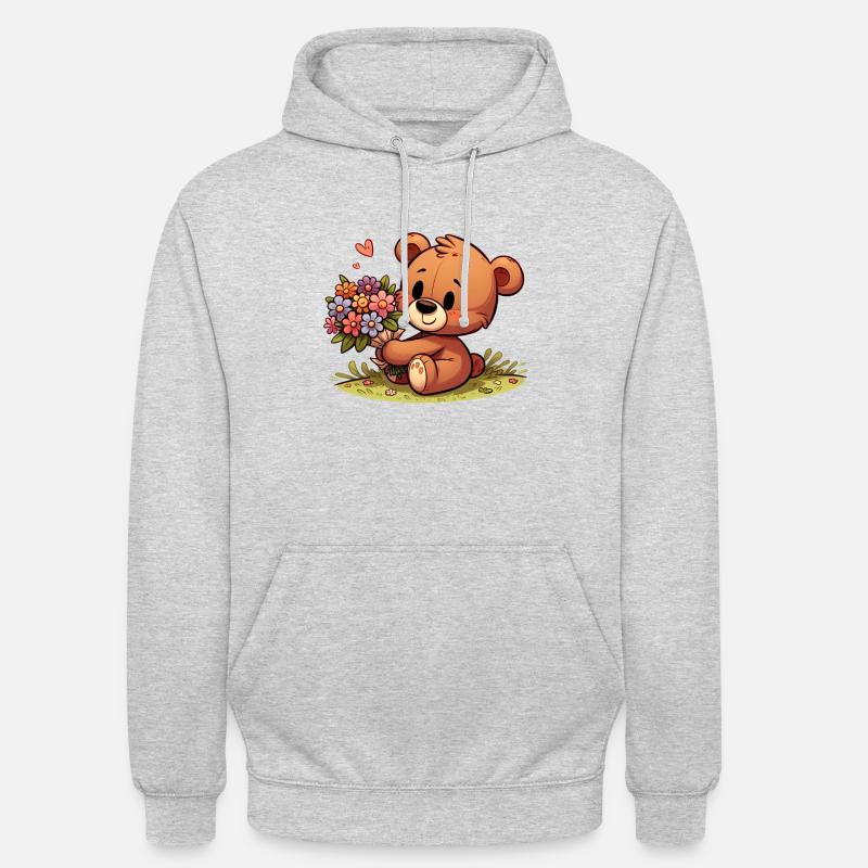 teddy bear 1 - Sweat-shirt à capuche unisexe - gris clair chiné