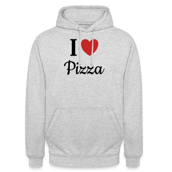I LOVE PIZZA - Unisex Hoodie - light heather grey - Front - Alina (178cm) & Michal (187cm)