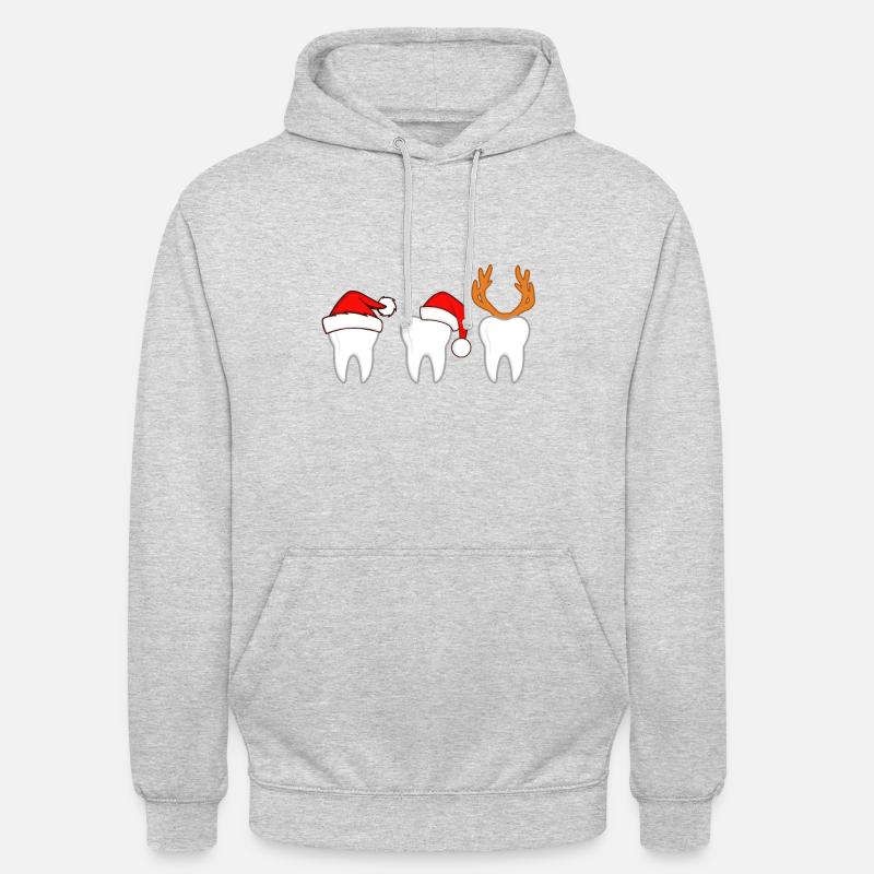 Dentiste Noël assistante dentaire cadeau - Sweat-shirt à capuche unisexe - gris clair chiné