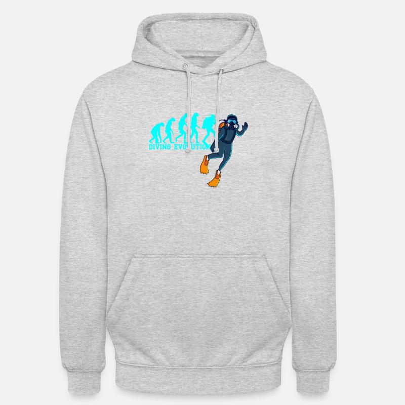 DIVING EVOLUTION Rebreather Tauchen Geschenk - Unisex Hoodie - Hellgrau meliert