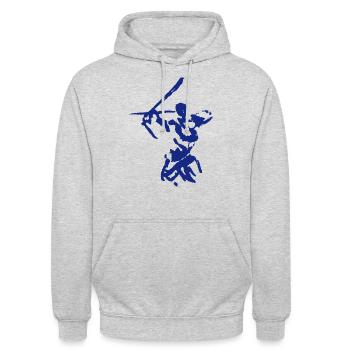 Bogenschütze - Unisex Hoodie - Hellgrau meliert - Vorne - Alina (178cm) & Michal (187cm)