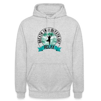 Relax (Femmes) - Sweat-shirt à capuche unisexe - gris clair chiné - Devant - Alina (178cm) & Michal (187cm)