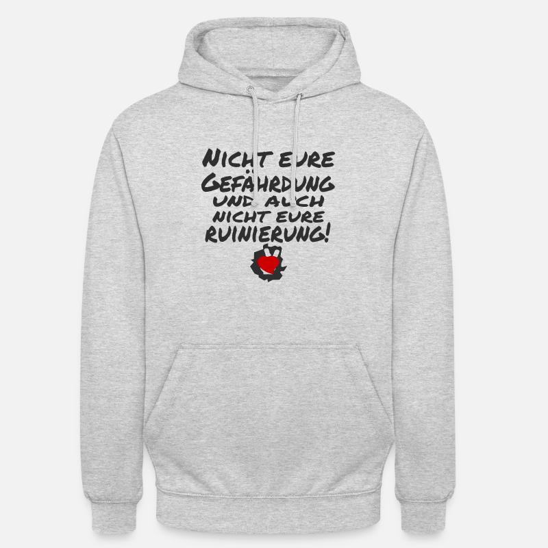 nicht eure gefährdung - Unisex Hoodie - Hellgrau meliert